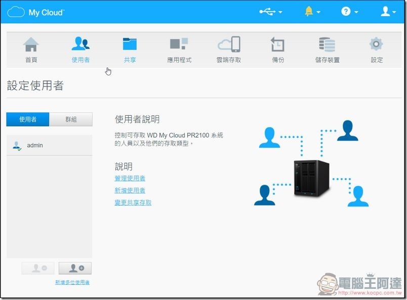 WD My Cloud Pro PR2100 設定介面 -05