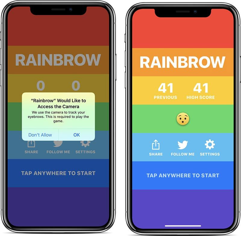 iPhone X 專屬遊戲 Rainbrow ，用擠眉弄眼發揮臉部辨識功能 - 電腦王阿達