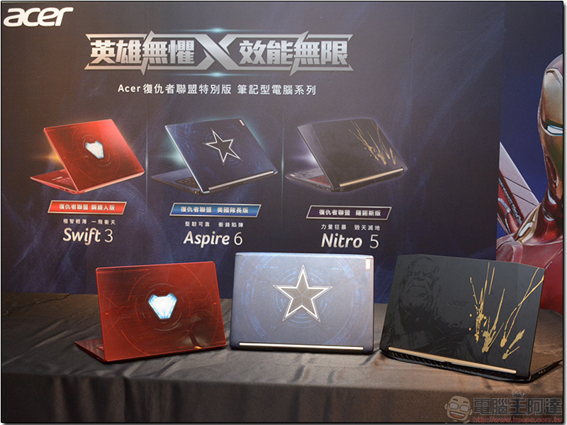 Acer x 漫威 Marvel 合作推出 2018 《 復仇者聯盟》限量特別版筆電系列 - 電腦王阿達