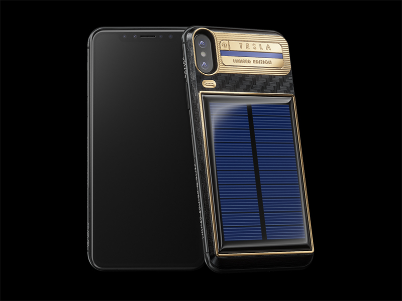 CAVIAR 推出「 Tesla 」客製化 iPhone X ，內建太陽能充電板 - 電腦王阿達