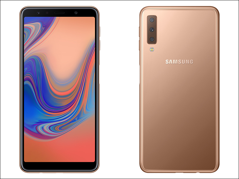 Samsung Galaxy A7 (2018) 正式亮相，配備三主鏡頭相機、側邊指紋辨識解鎖 - 電腦王阿達