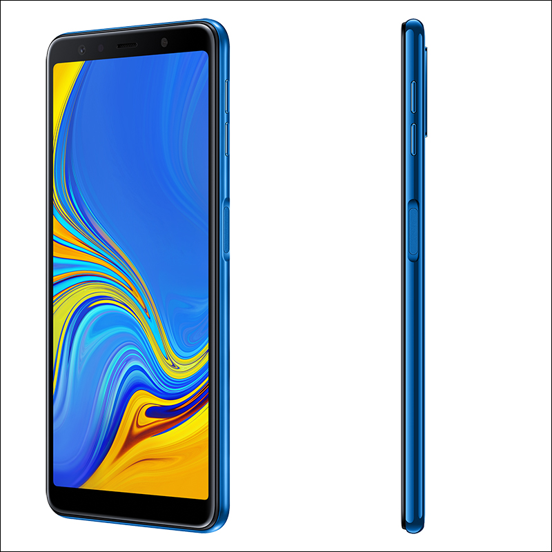 Samsung Galaxy A7 (2018) 正式亮相，配備三主鏡頭相機、側邊指紋辨識解鎖 - 電腦王阿達