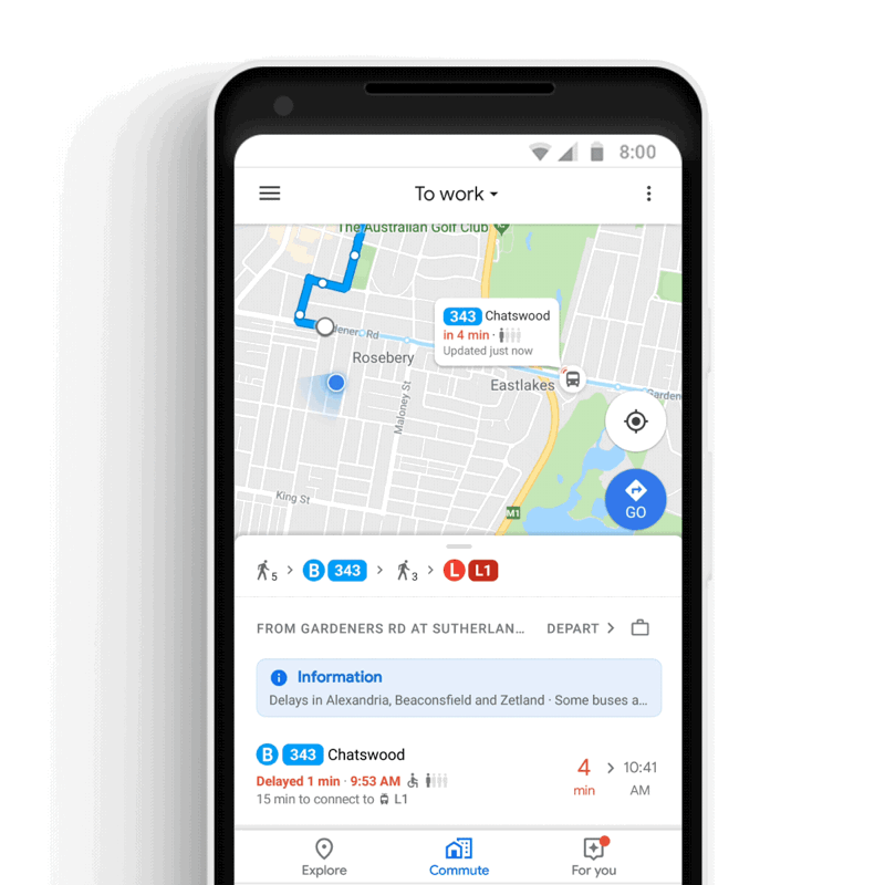 MAPS Commute Transit board departure times vehicles on the map crowdedness