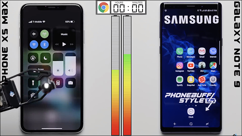 iPhone XS Max 和 Samsung Galaxy Note 9 續航力 比拼，超公平、用機器人來操作 - 電腦王阿達