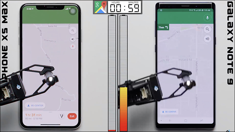 iPhone XS Max 和 Samsung Galaxy Note 9 續航力 比拼，超公平、用機器人來操作 - 電腦王阿達