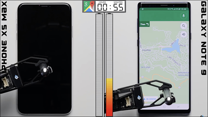 iPhone XS Max 和 Samsung Galaxy Note 9 續航力 比拼，超公平、用機器人來操作 - 電腦王阿達