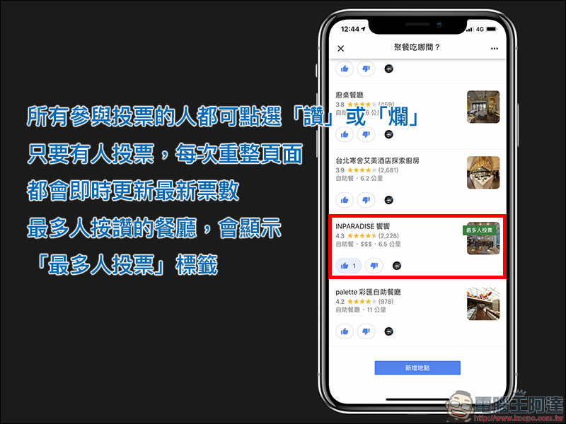 Google Maps 票選最佳去處功能 使用教學：聚餐不知吃哪間餐廳？一起投票決定吧！ - 電腦王阿達