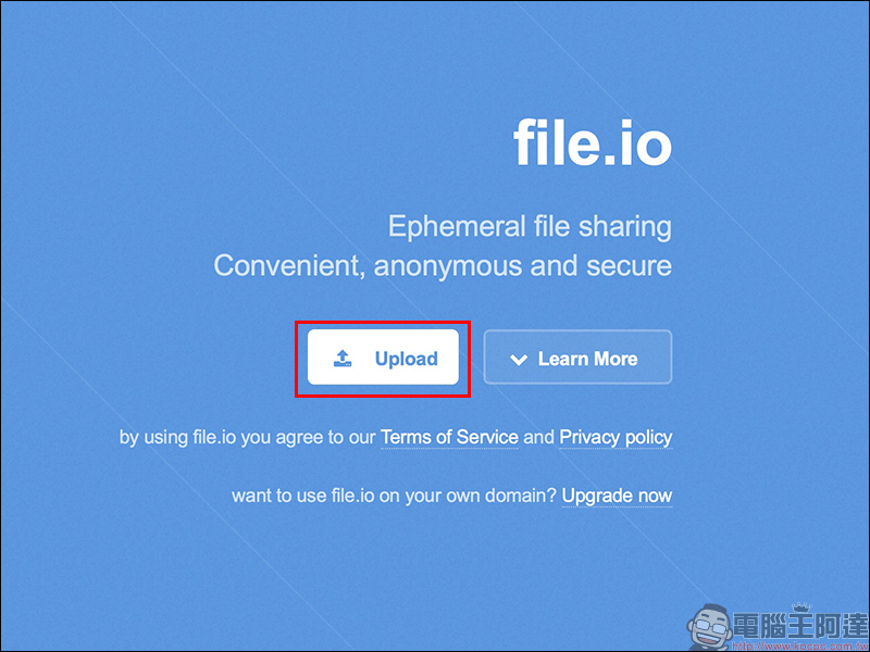 File.io 匿名安全免費空間 ：一次性下載連結，用完自動失效不留痕跡 - 電腦王阿達