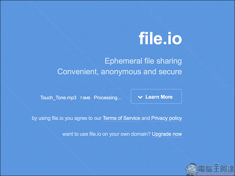 File.io 匿名安全免費空間 ：一次性下載連結，用完自動失效不留痕跡 - 電腦王阿達