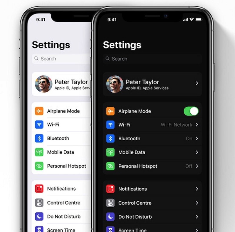 Ios 13 dark mode concept