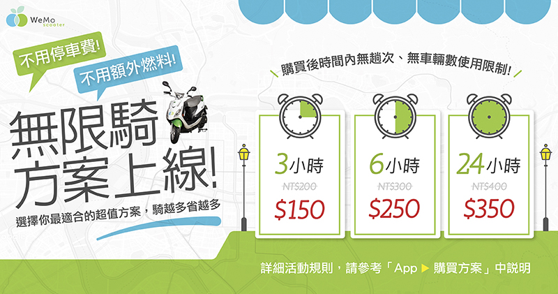 WeMo Scooter 共享機車也能吃到飽 ！7/3 啟動全新資費 24 小時只要 NT$350 - 電腦王阿達