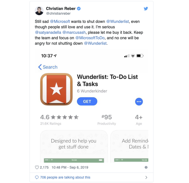 原開發者喊話要 買回被微軟收購的 Wunderlist 待辦事項 app - 電腦王阿達