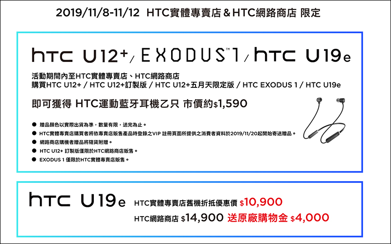 HTC 雙11狂歡購物慶 加碼限時開搶！手機、 VIVE 系列產品祭出超殺優惠！（11/8～11/12） - 電腦王阿達