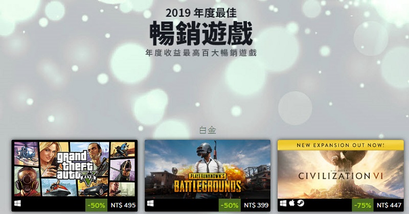 Valve公開 2019 Steam暢銷遊戲排行榜 冬季特賣持續進行中