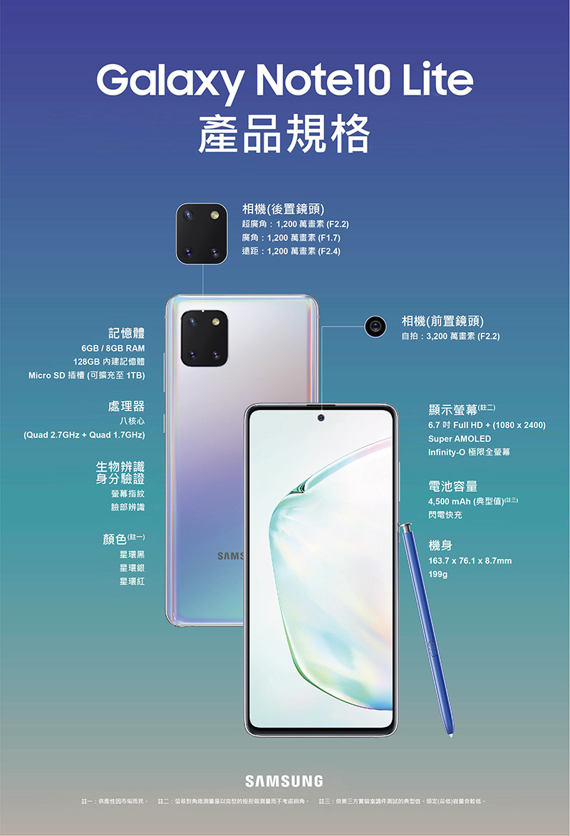 Samsung Galaxy S10 Lite 與 Note10 Lite 正式發表，擁有旗艦功能更容易 - 電腦王阿達