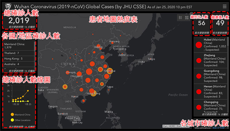 武漢病毒線上追蹤，讓你看到即時全球傳播數據 - 電腦王阿達