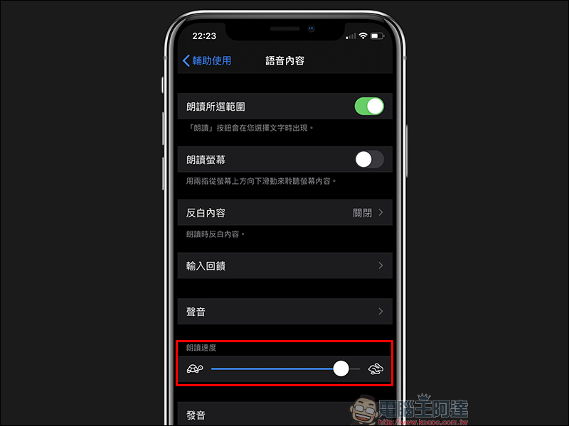 iOS 應用小技巧 ： 「朗讀」網頁與 App 內的文字，免去長時間盯著螢幕造成眼部疲勞！ - 電腦王阿達