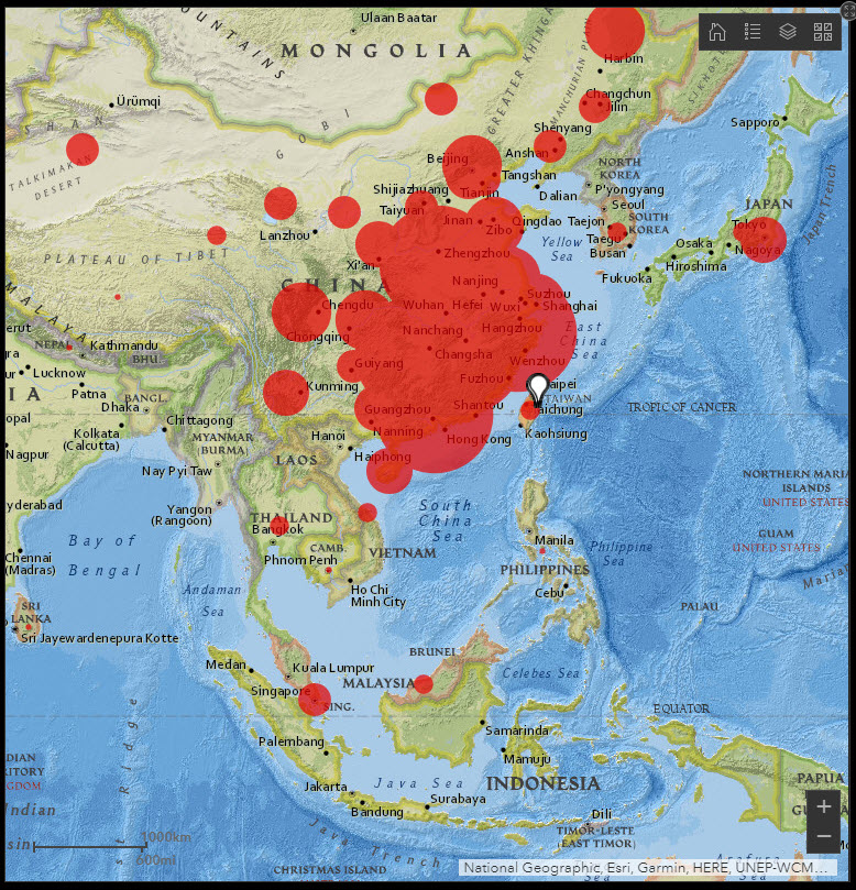 「武漢肺炎疫情地圖 臺灣版」 視覺化疫情狀況 - 電腦王阿達