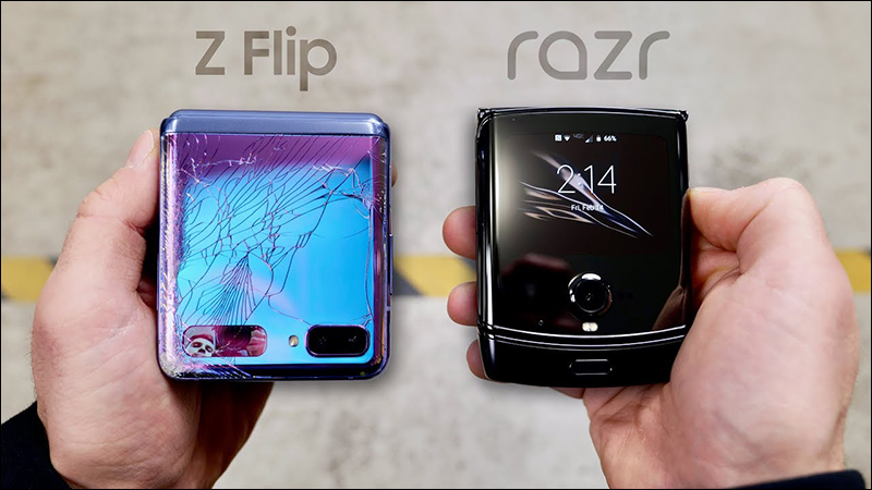 YouTuber 實測 Samsung Galaxy Z Flip 和 Moto RAZR 耐摔測試 - 電腦王阿達