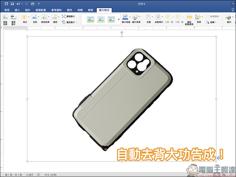 Word 也能為圖片去背！簡單幾步驟，輕鬆完成圖片自動去背（教學） - 電腦王阿達