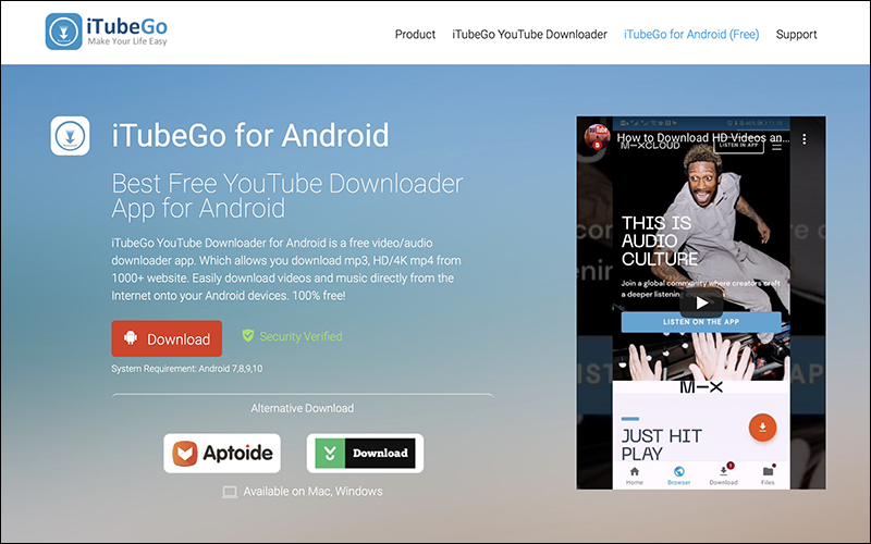 iTubeGo for Android 免費 YouTube 影片下載 App：支援超過 1 千個網站影片、音樂下載，手機也能下載 4K 影片！ - 電腦王阿達