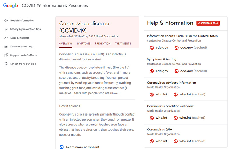 Google 武漢肺炎網站與增強搜尋上線，內容囊擴知識、衛教、數據與幫助資源 - 電腦王阿達