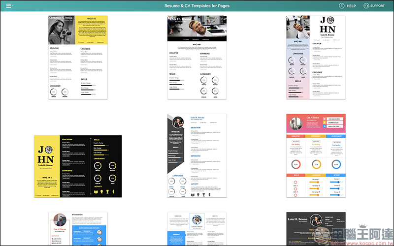 Resume CV Templates for Pages 專業履歷表範本 Mac App 限時免費（原價 300 元） - 電腦王阿達