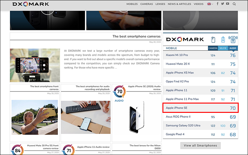 DxOMark 公佈 iPhone SE(2020) 音訊評測成績， 70 分僅次於 iPhone 11 系列 - 電腦王阿達