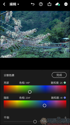 創造屬於你的濾鏡樣式，Adobe Lightroom手機版分割色調簡易教學 - 電腦王阿達