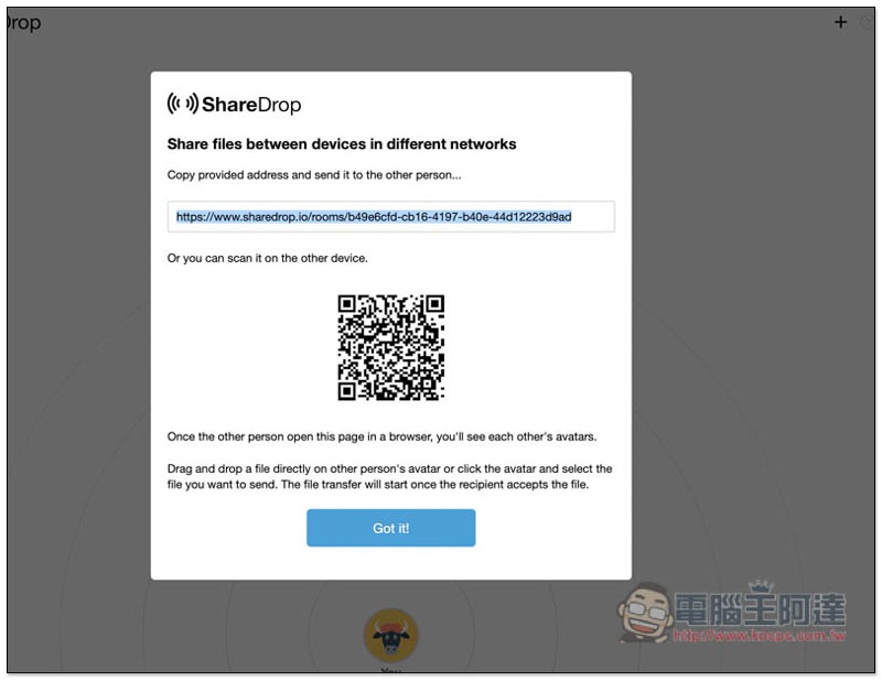 ShareDrop 免安裝、打開瀏覽器就能傳檔、分享檔案給別人，採點對點傳輸技術 - 電腦王阿達