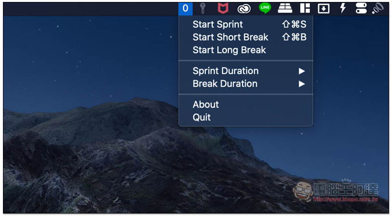 Sprints 操作簡單又好用的 Mac 免費番茄鐘 App，還能自訂時間 - 電腦王阿達