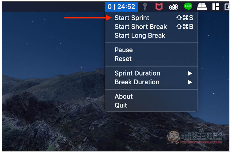 Sprints 操作簡單又好用的 Mac 免費番茄鐘 App，還能自訂時間 - 電腦王阿達