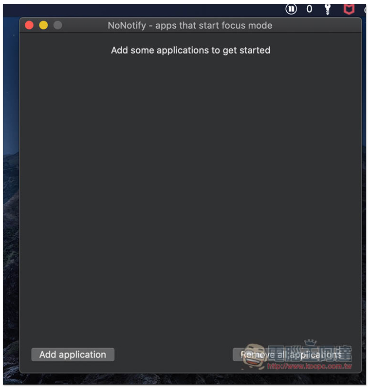 Nonotify 可指定僅收到 "哪些應用程式通知" 的 Mac 勿擾模式小工具 - 電腦王阿達