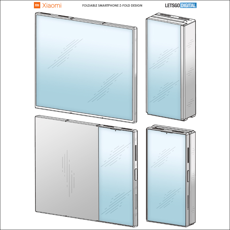 小米 Z Fold 三摺式摺疊手機設計專利曝光 - 電腦王阿達