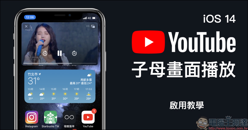 iOS 14 子母畫面播放 YouTube 影片教學， Facebook 等未支援子母畫面影片播放的 App 皆適用 - 電腦王阿達