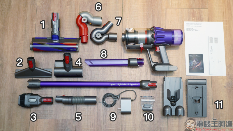 Dyson Digital Slim™ 輕量無線吸塵器開箱動手玩：重量減輕、吸力依舊強大！新增 LED 隙縫清潔吸頭、低處清潔轉接頭，日常清潔更輕鬆！ - 電腦王阿達