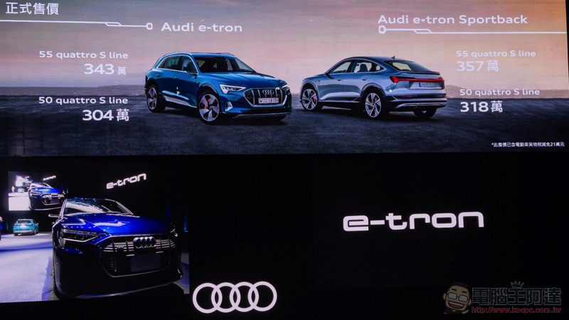 Audi e-tron 電動 SUV 正式在台開賣，更「黃金比例」的 55 quattro advanced 驚喜登場 - 電腦王阿達