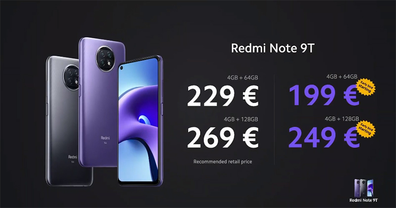 小米發表中階 Redmi Note 9T 與入門 Redmi 9T，效能與長續航合而為一 - 電腦王阿達