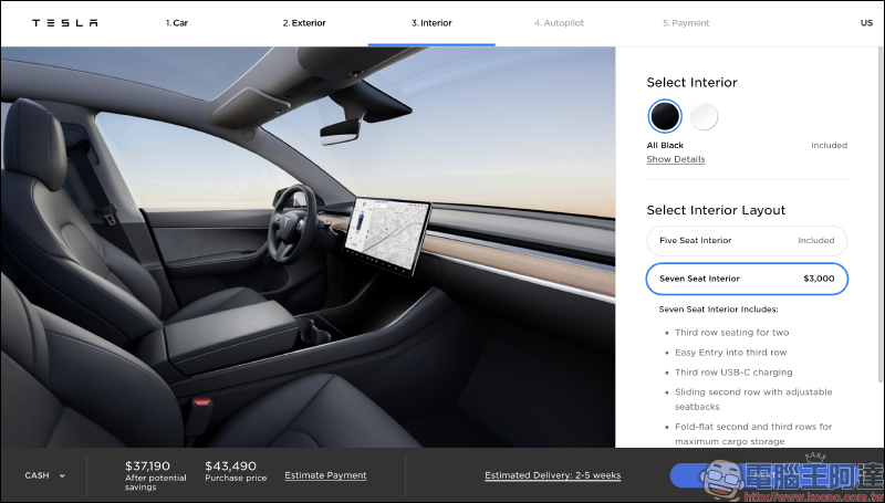Tesla Model Y 推出標準續航後驅版本和七人座版本，第三排座椅搶先看 - 電腦王阿達
