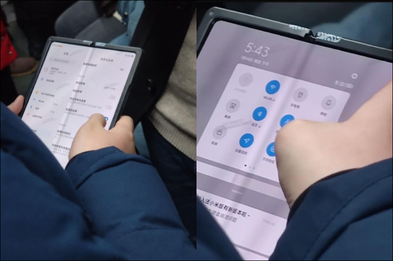 小米摺疊螢幕手機工程機曝光！再次於地鐵車廂被捕獲，只是螢幕摺痕有點顯眼 - 電腦王阿達