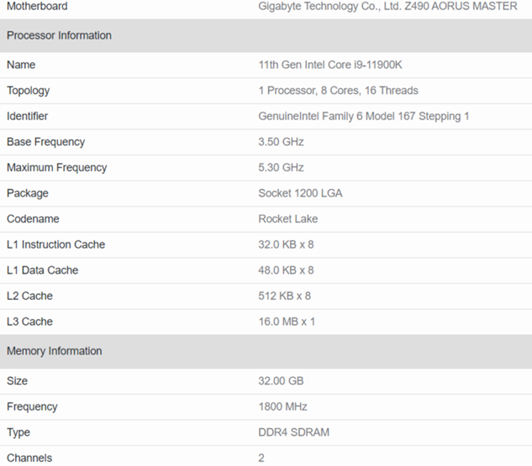 Intel-Core-i9-11900K-Geekbench-Specs-768x673