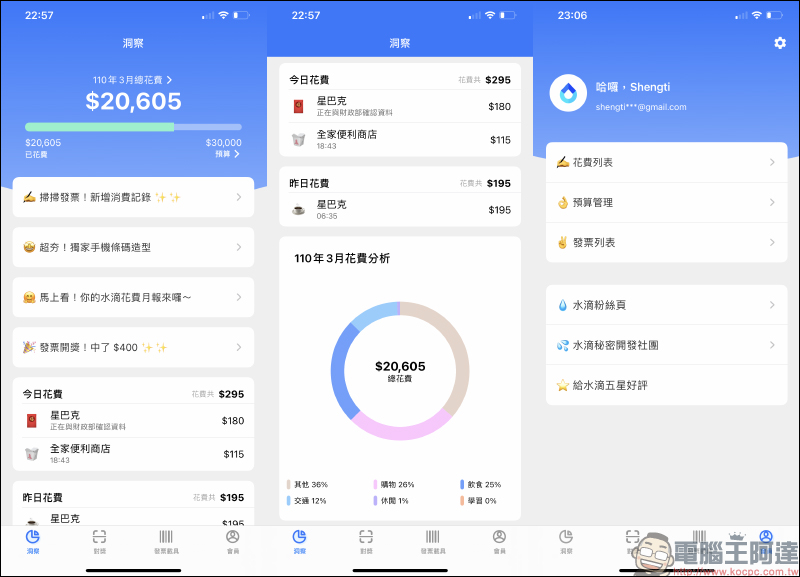 水滴發票 APP｜統一發票自動對獎、傳統紙本發票也能掃！全自動記帳，理財超方便！造型條碼載具，超可愛！ - 電腦王阿達