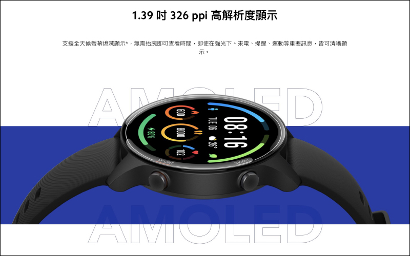 小米手錶運動版正式在台開賣：1.39 吋 AMOLED 螢幕、支持 AOD 顯示、5ATM 防水、16 天超長續航，售價 3,295 元 - 電腦王阿達