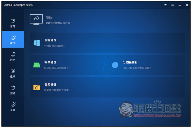 知名系統還原、複製、備份與同步 AOMEI Backupper Professional 專業軟體限免，現省 NT$1,300 - 電腦王阿達