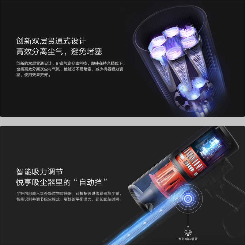 小米「米家輕羽無線吸塵器」推出：1.2 公斤羽量級超輕主機、碳纖維桿身、100AW 最大吸力 - 電腦王阿達