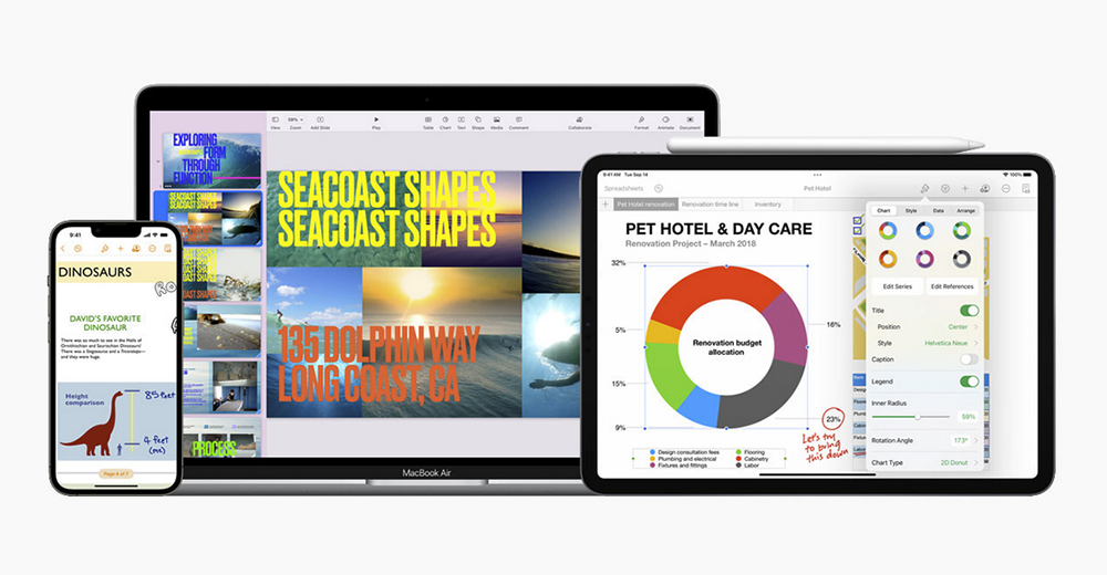 蘋果 Keynote、Pages 與 Numbers 全面更新