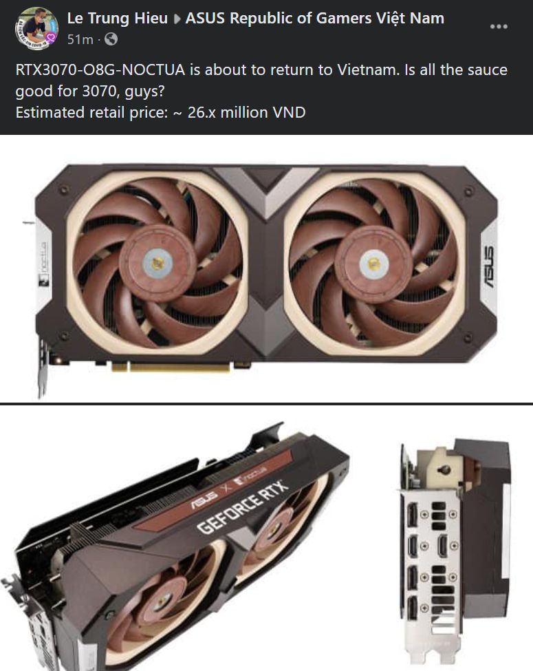 華碩越南員工手滑曝光了一張新顯卡，上面裝的是貓頭鷹 Noctua 的風扇 - 電腦王阿達