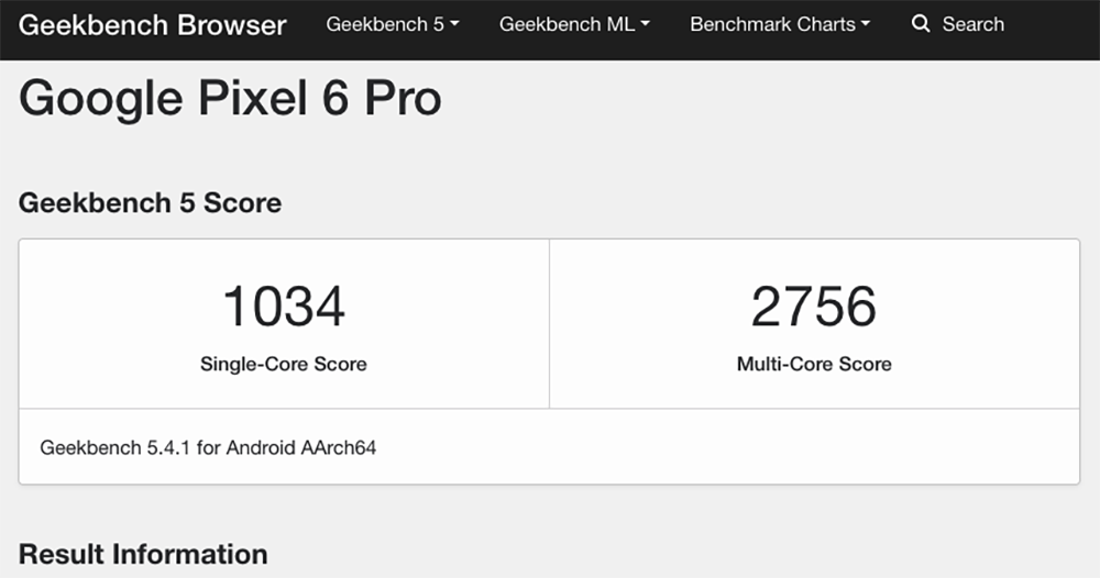 Google Pixel 6 Pro 最新跑分