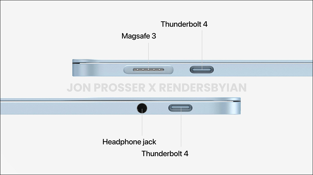 MacBook Air M2 全新外觀渲染圖曝光：瀏海螢幕、MagSafe 3 磁吸充電、白色鍵盤與螢幕邊框 - 電腦王阿達